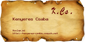 Kenyeres Csaba névjegykártya