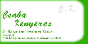 csaba kenyeres business card